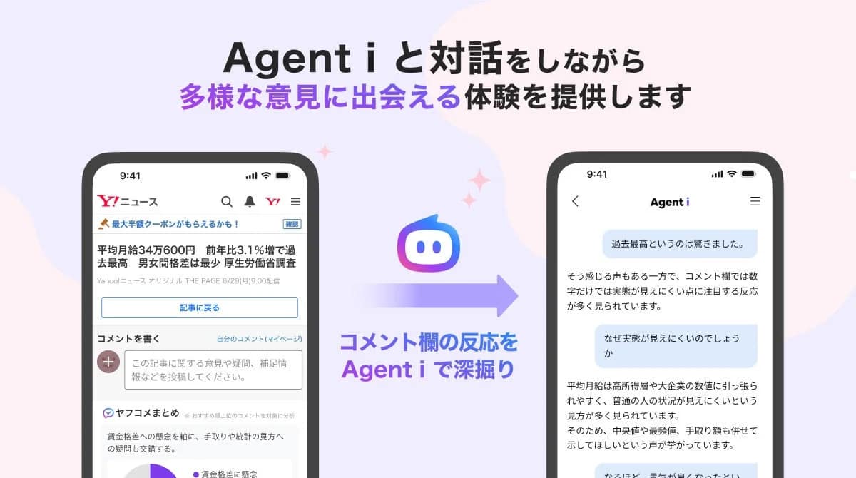 Agent iとの対話画面
