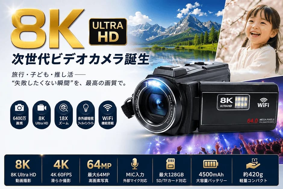 旅行・子ども・推し活！スマホじゃ物足りない瞬間を「失敗しない」8Kビデオカメラがすごい！