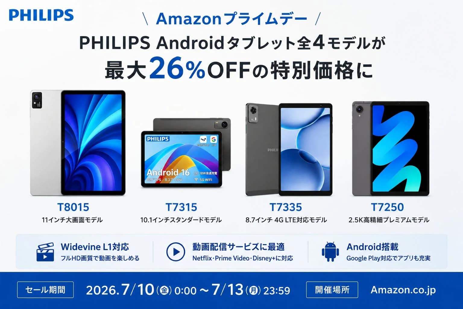 【Amazonプライムデー2026】PHILIPSタブレットが最大26%OFF!どれを選べばいいかガチ解説します