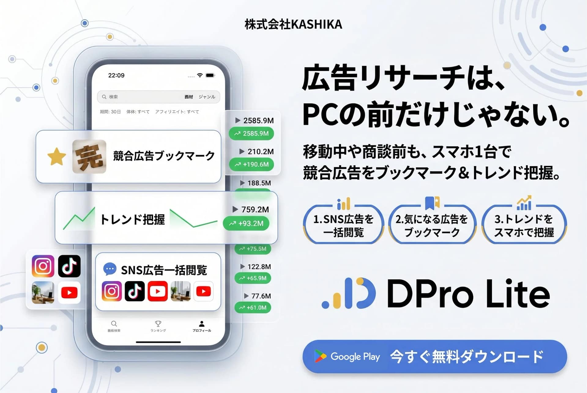 移動中のスキマ時間もムダにしない！スマホで競合広告をサクッと分析できる「DPro Lite」Android版が登場