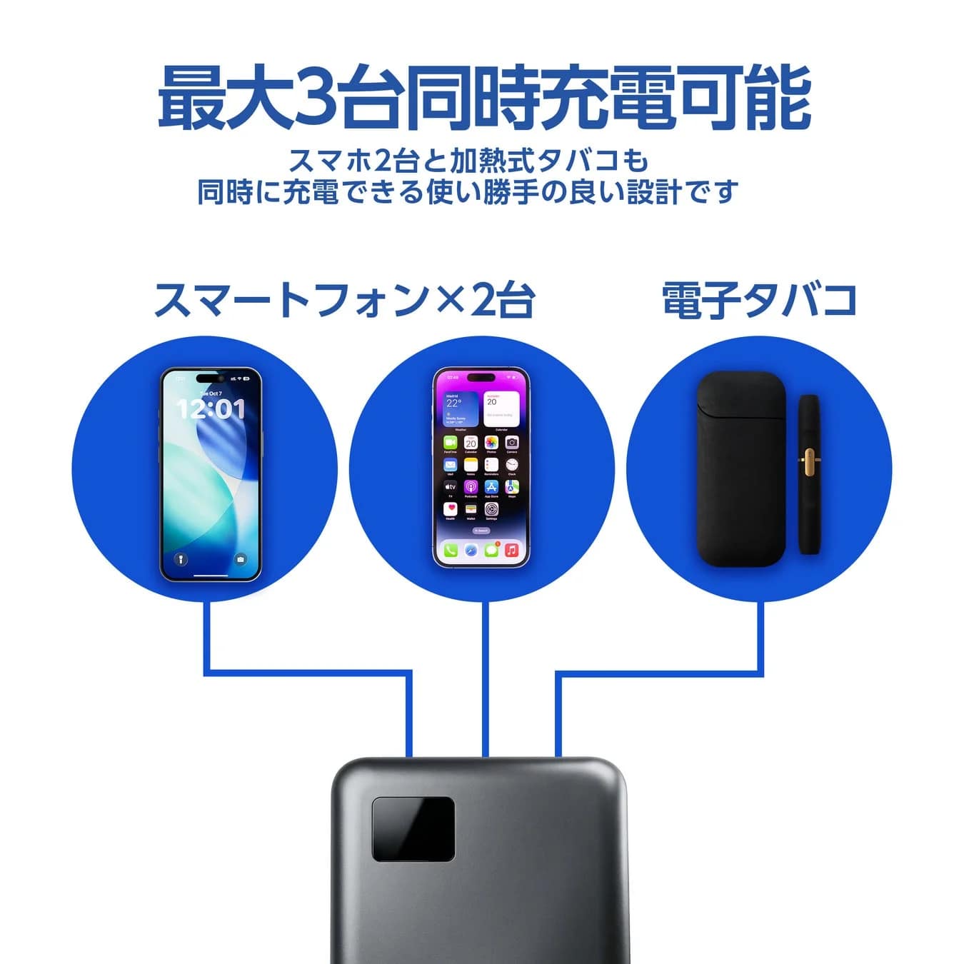 3台同時充電