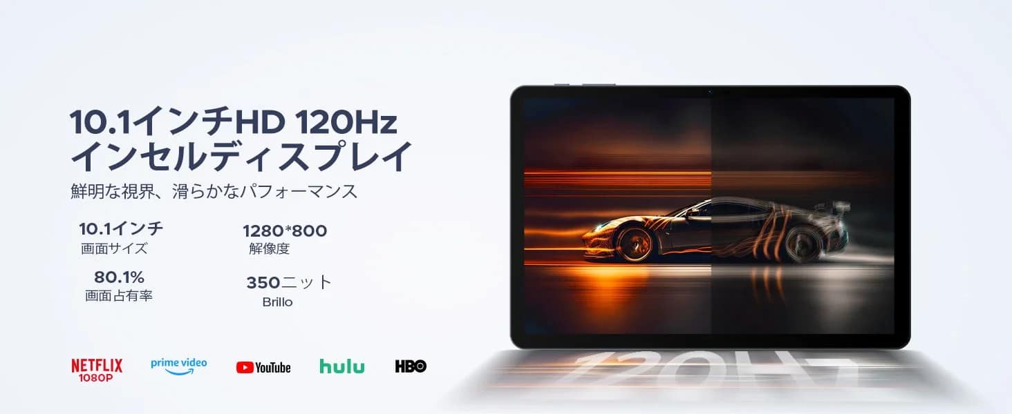 ディスプレイの説明、動画視聴イメージ