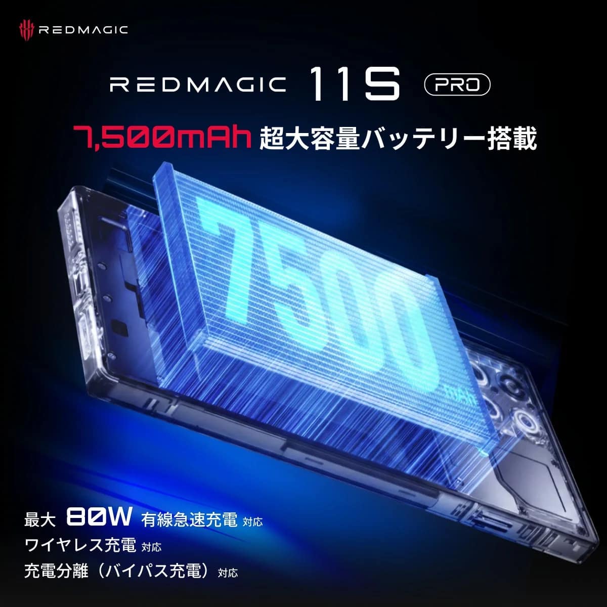 7,500mAhバッテリー