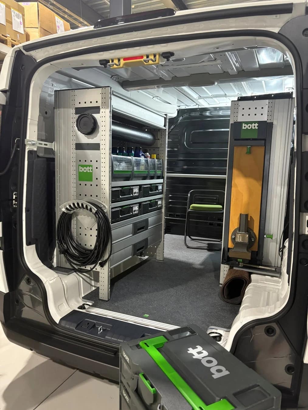 bott storage system in van