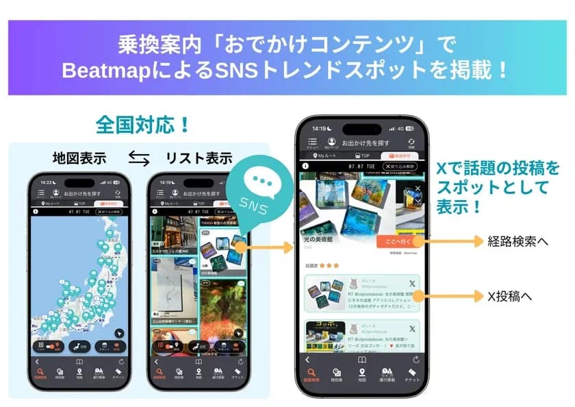 乗換案内アプリが超進化！SNSで話題のスポットを秒で見つける新機能、正直使ってみた感想は？