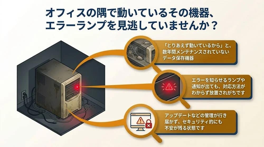 オフィスの隅で動いている機器