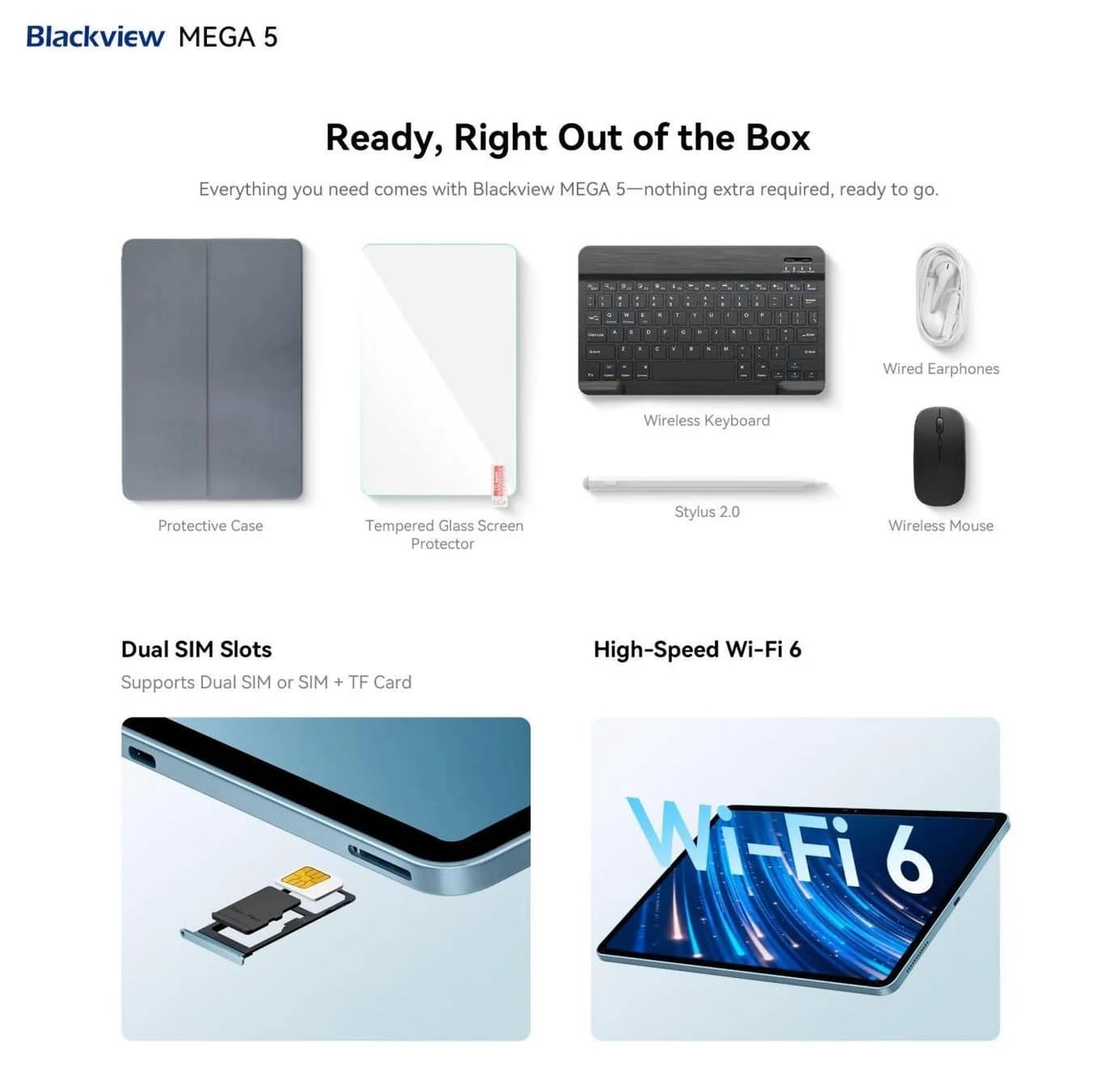 Blackview MEGA 5の付属品