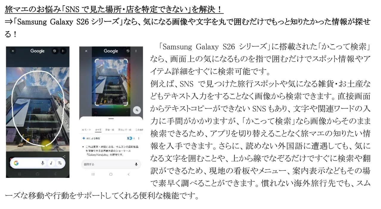 気になる場所をかこって検索