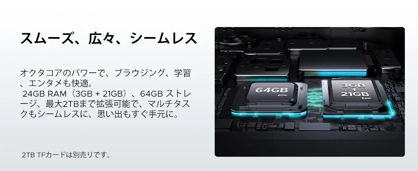 最大24GB RAM＋64GB ROM