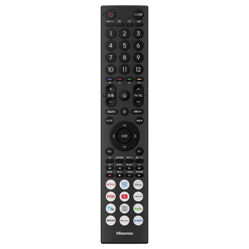 Hisense製のテレビリモコン