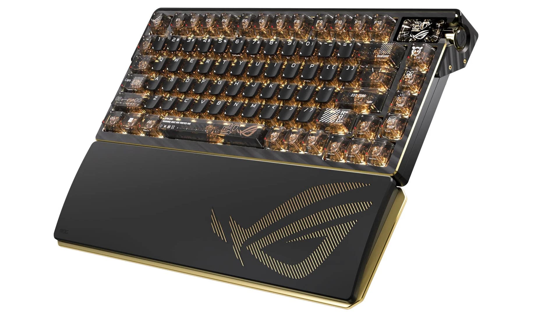 ROG 20周年記念！24K金メッキのゲーミングキーボード「Azoth Extreme Edition 20」とマウス「Harpe II Extreme Edition 20」が登場！正直、これは買いです