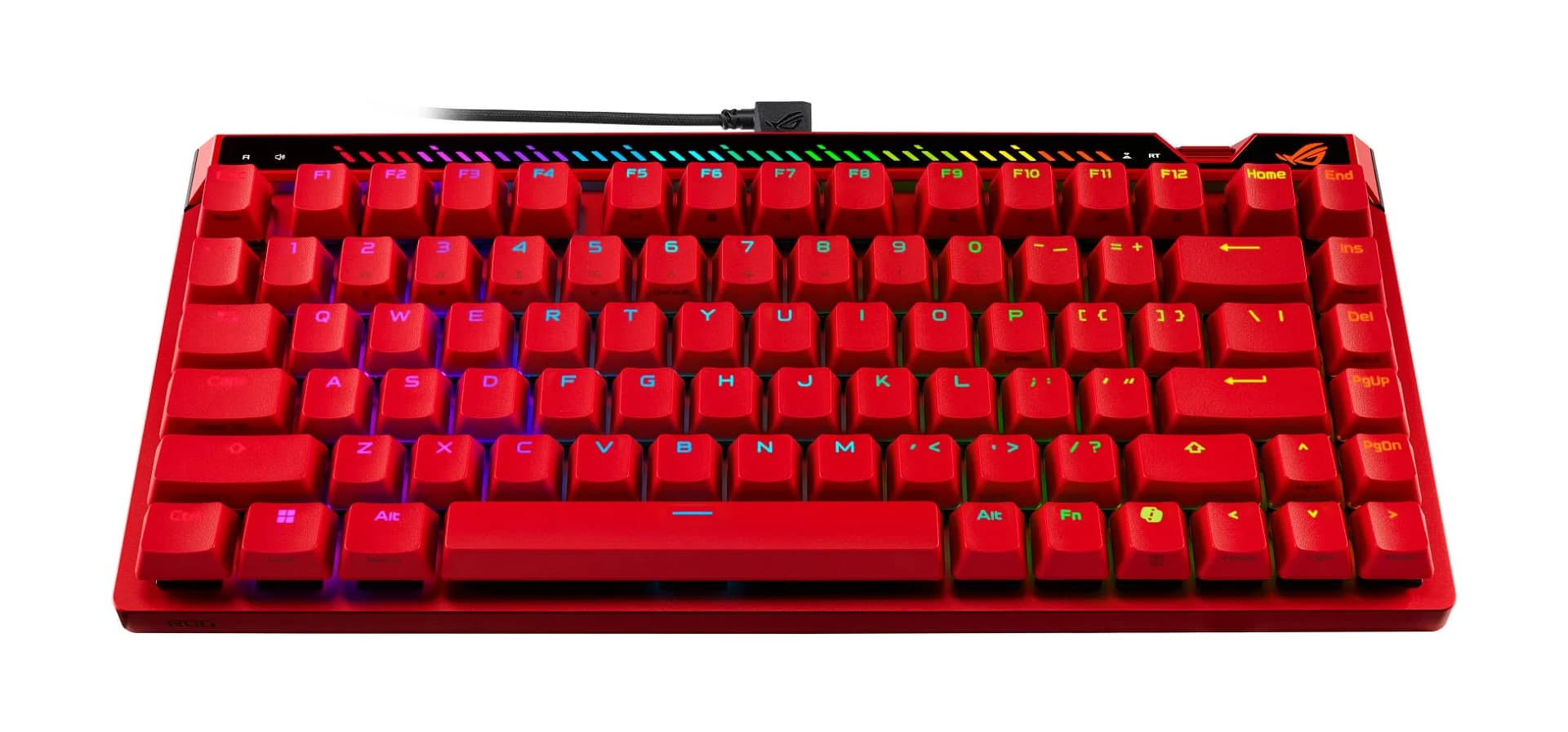 ROG Falchion Ace 75 HE Gaming Keyboard keys with RGB