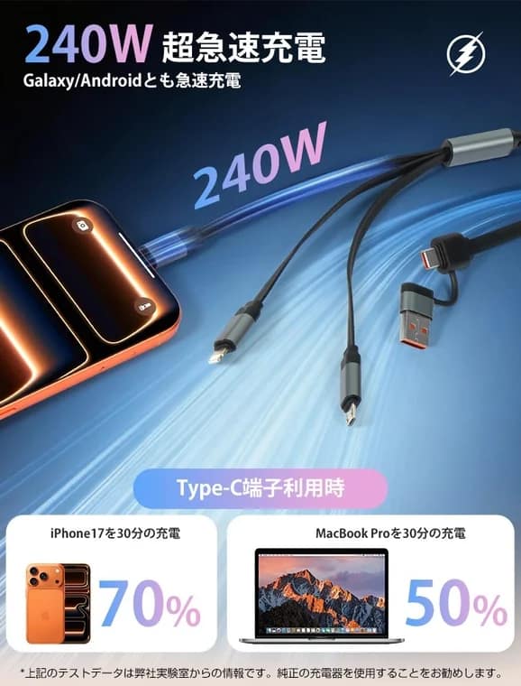 240W 超急速充電