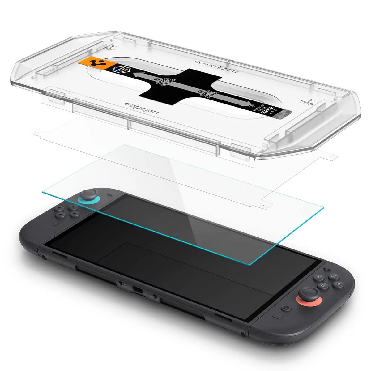 Nintendo Switch, 画面保護フィルム, 保護ガラス, アクセサリー, スピゲン, ゲーム機, 液晶保護, ガイド枠