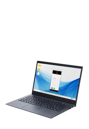 ノートPCでIPフォンアプリを使用する様子
