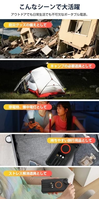 様々なシーンで活躍するポータブル電源