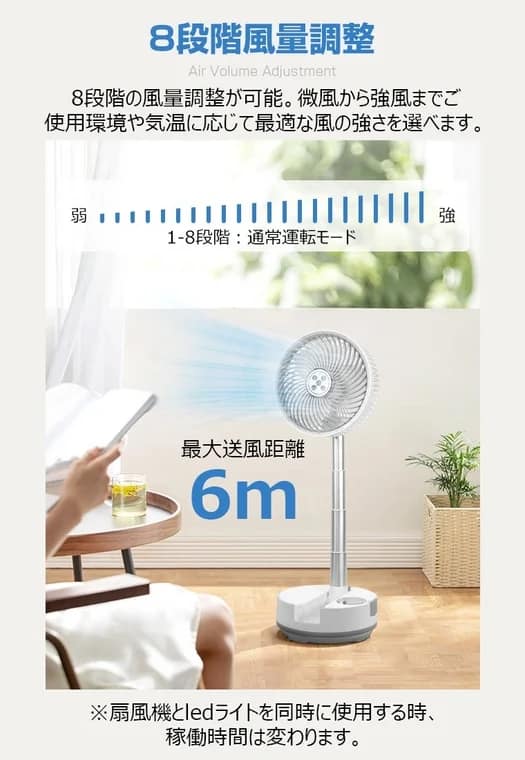 8段階風量調整