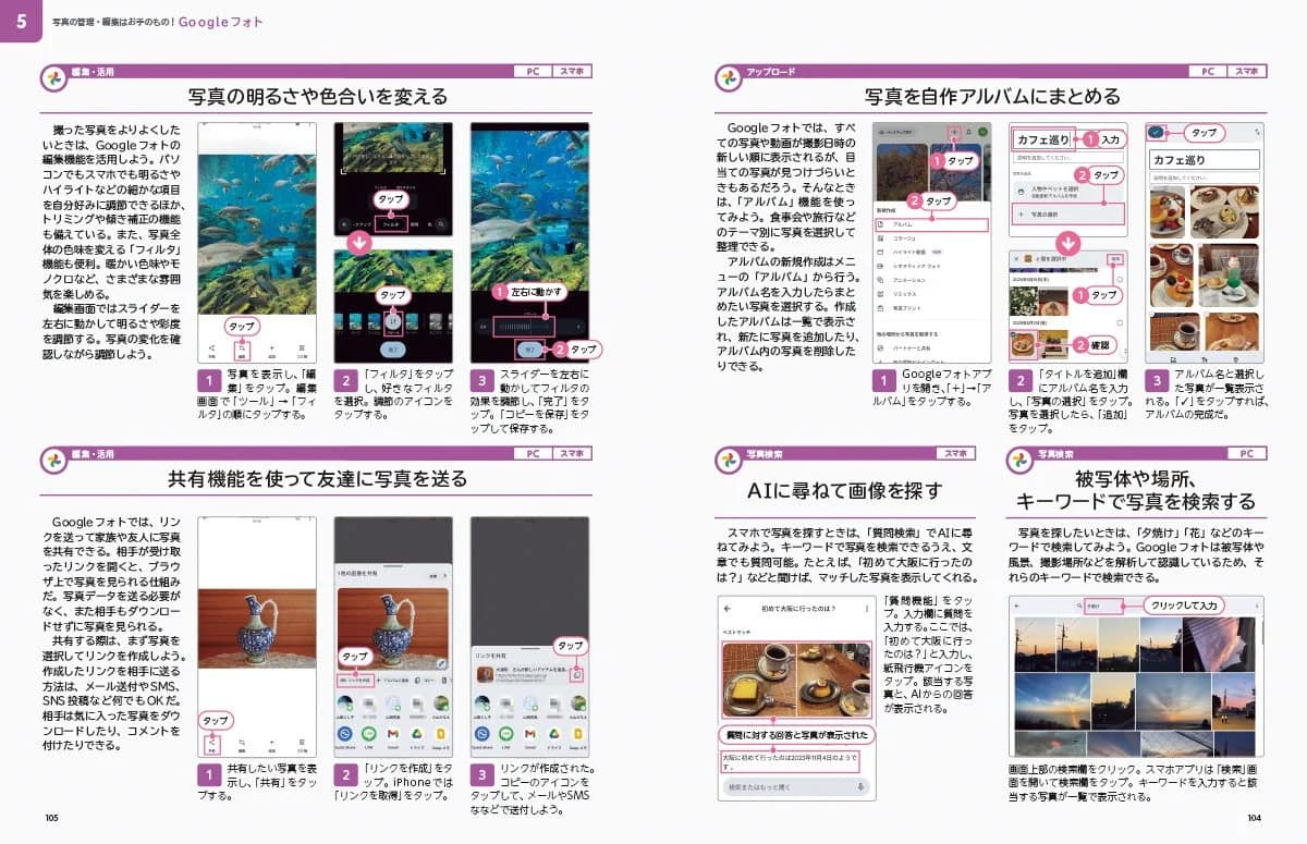 Googleフォトの管理・編集・検索機能の解説