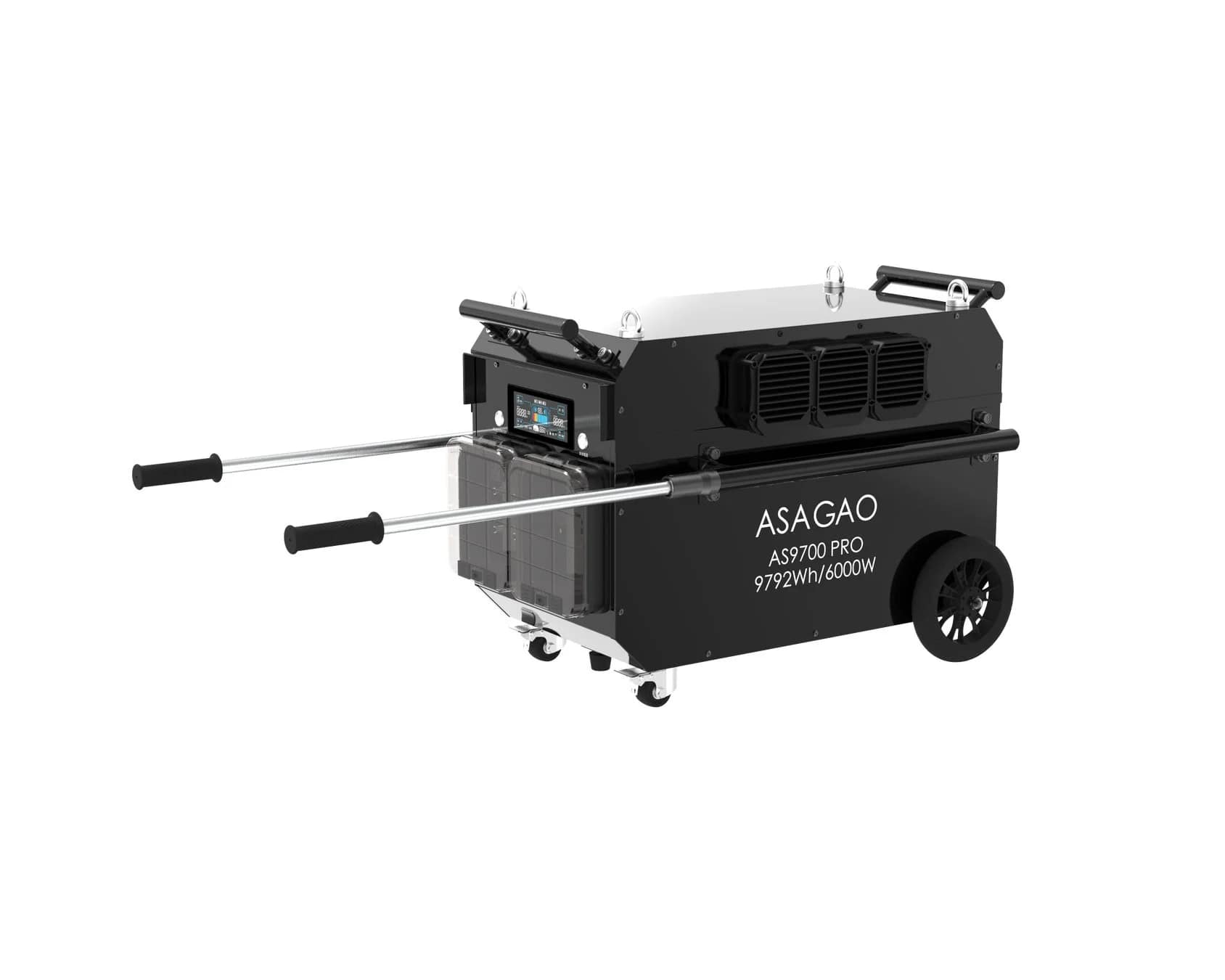 ASAGAO AS9700 PROというモデル名の黒いポータブル電源
