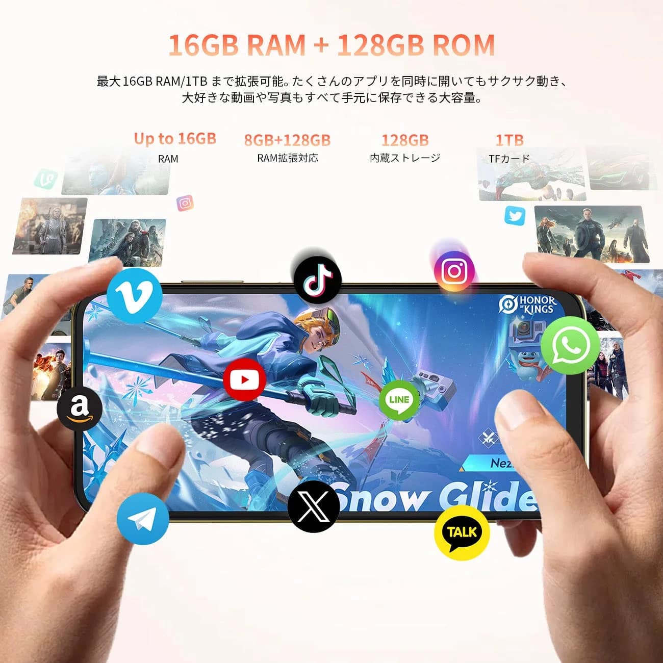 16GB RAMと128GB ROM