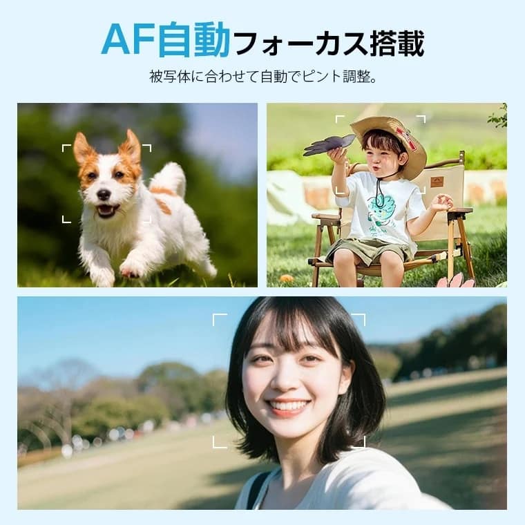 AF自動フォーカスで犬や子供にピントが合う様子