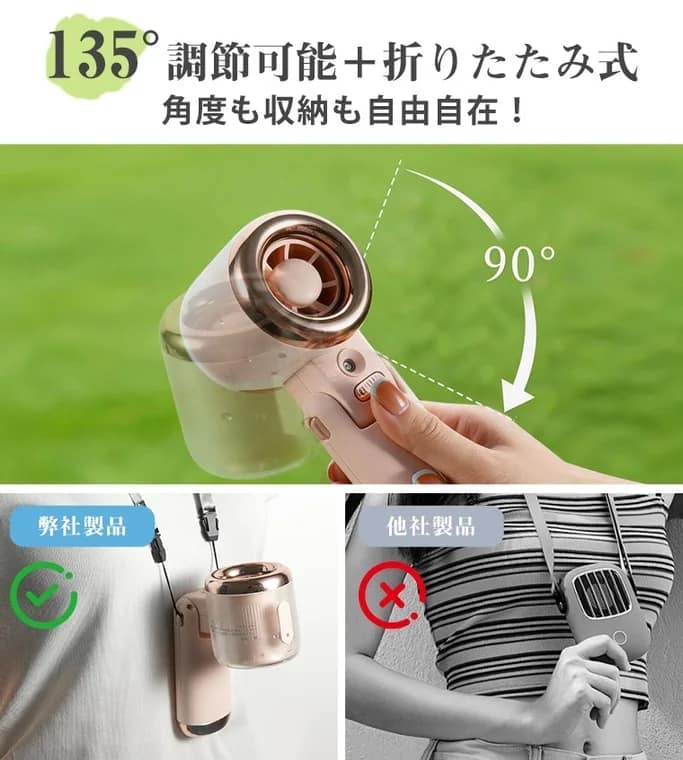 135度角度調整と折りたたみ