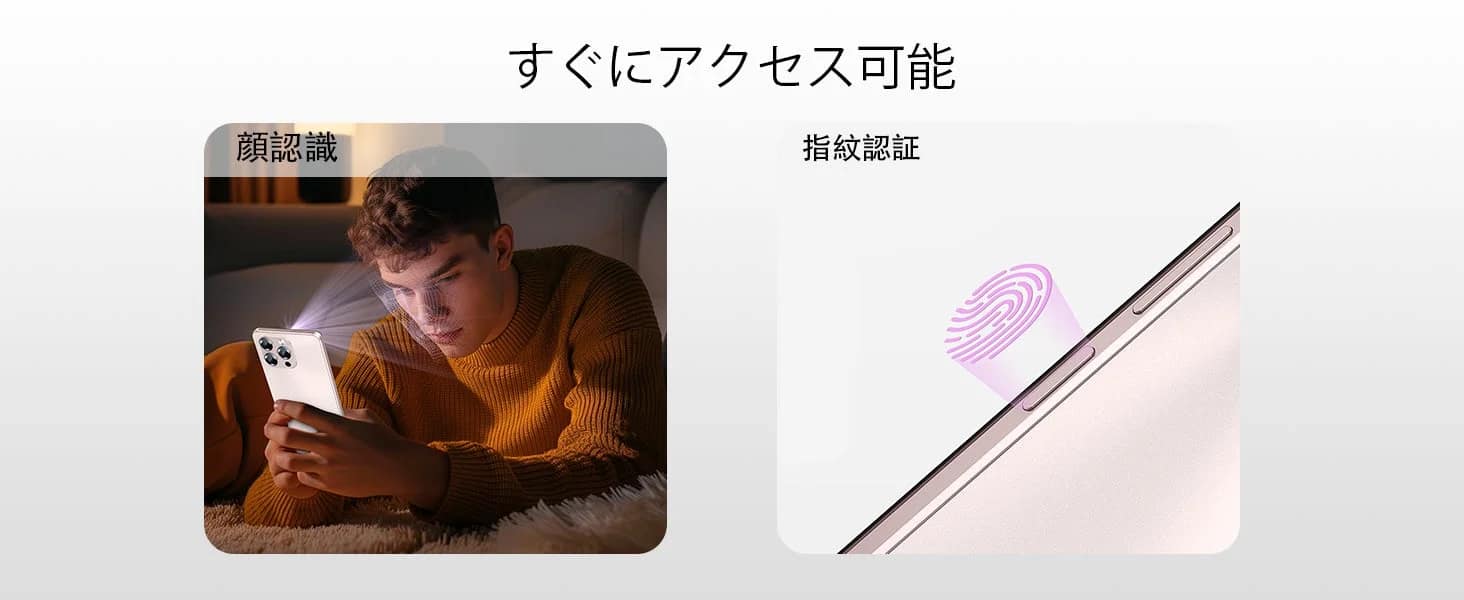 顔認証と指紋認証のイメージ