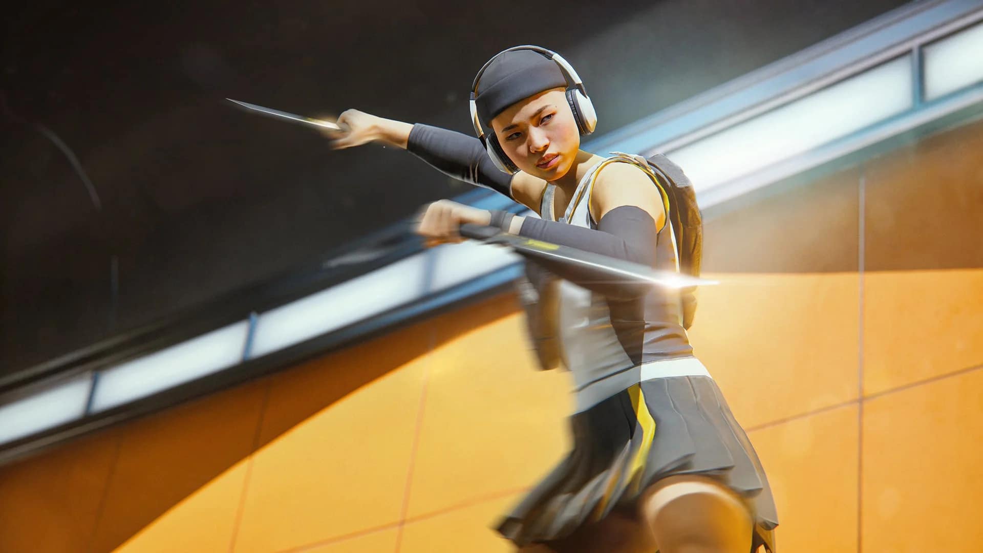 戦闘態勢の女性キャラクター